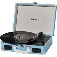Tocadiscos Denver VPL-120 Blue - Reproducción a 3 Velocidades - Diseño Maleta - 2 Altavoces Estéreo - Función Grabación - Autostop - Color Azul | Miravia ES