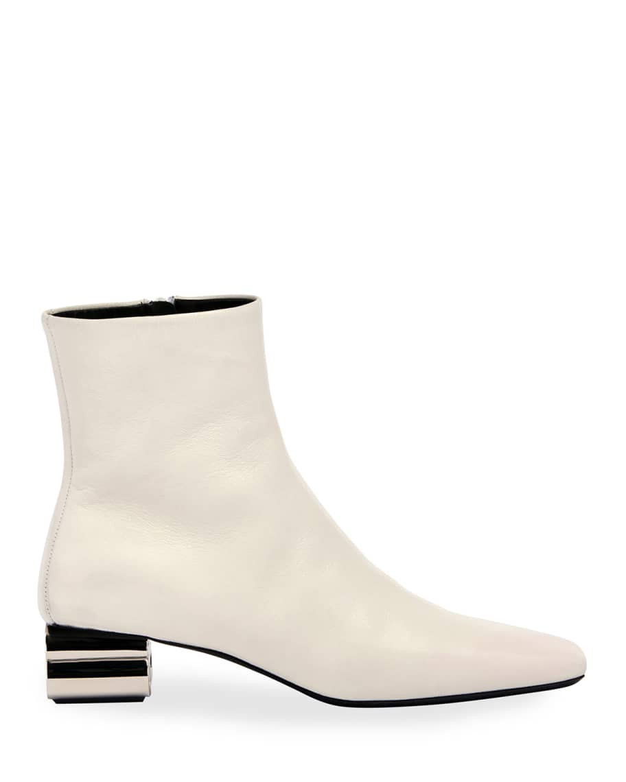 Balenciaga Typo Shiny Leather Booties | Neiman Marcus