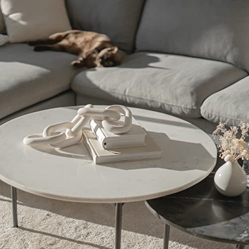 Peakoly Wood Chain Link Decor - Rustic White Washed Decorative Chain, Great as Coffee Table Decor or | Amazon (US)