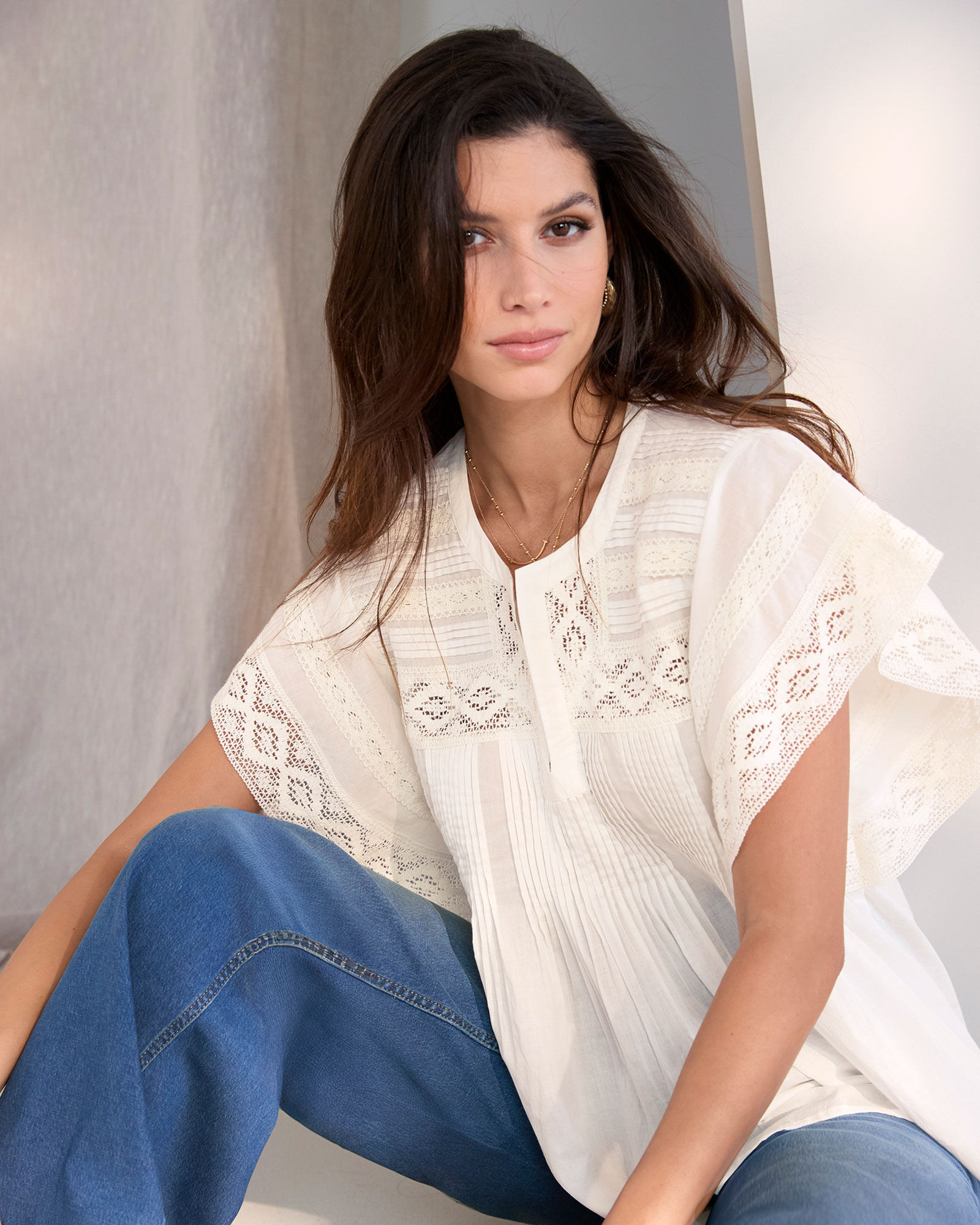 Frill Short Sleeve Blouse | Cotton Traders (UK)