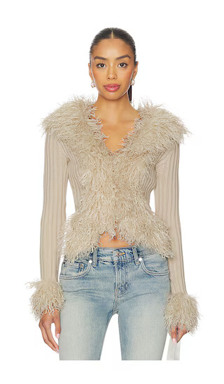 Cressida Faux Fur Sweater in Beige | Revolve Clothing (Global)