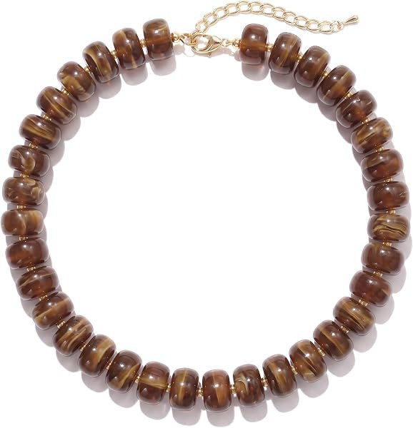 Badu Colorful Chunky Beaded Necklace for Women,Acrylic Bead Choker Statement Necklace Cute Trendy Necklaces Jewelry Gifts | Amazon (US)