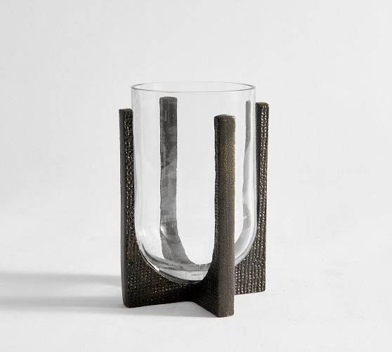 Mesa Cast Iron Hurricane Candle Holder | Pottery Barn (US)