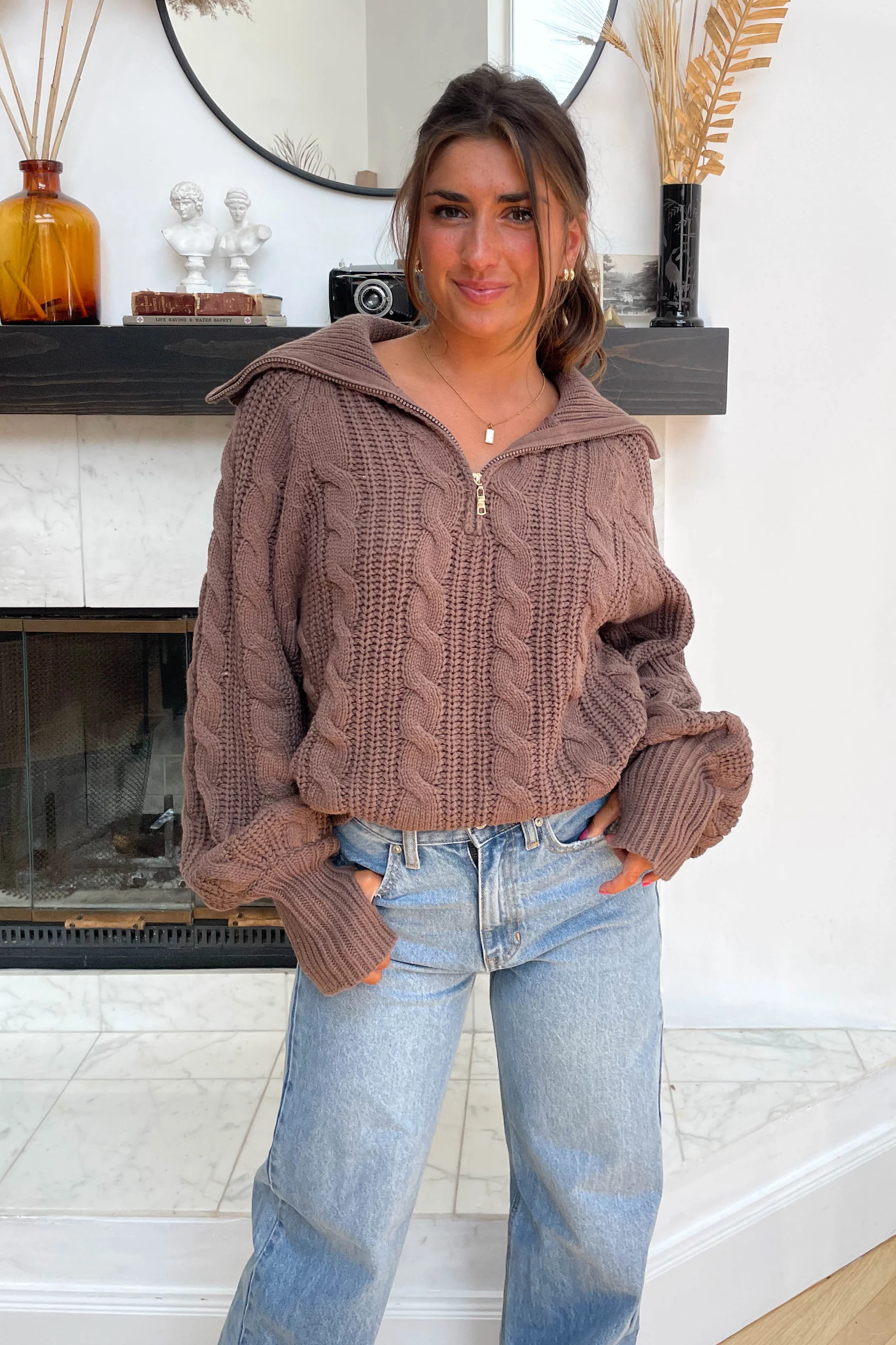 Let's Cuddle Sweater in Brown | Grey Bandit