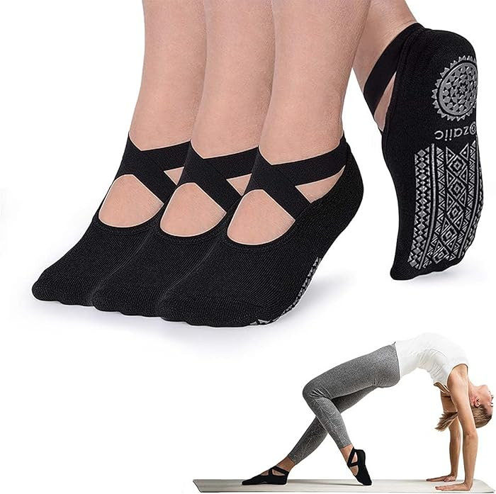 Ozaiic Pilates Socks for Women Non Slip Grip, Yoga Socks with Grippers for Barre, Hospital, Balle... | Amazon (US)