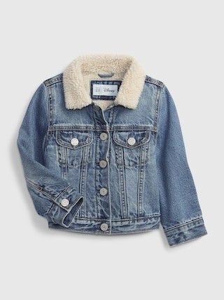 babyGap | Disney Minnie Mouse Sherpa Lined Denim Icon Jacket | Gap (US)
