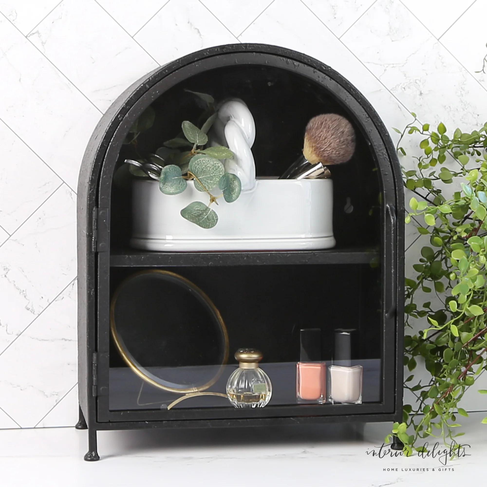 Textured Metal Cabinet with Glass Door - Explore Now | Interior Delights