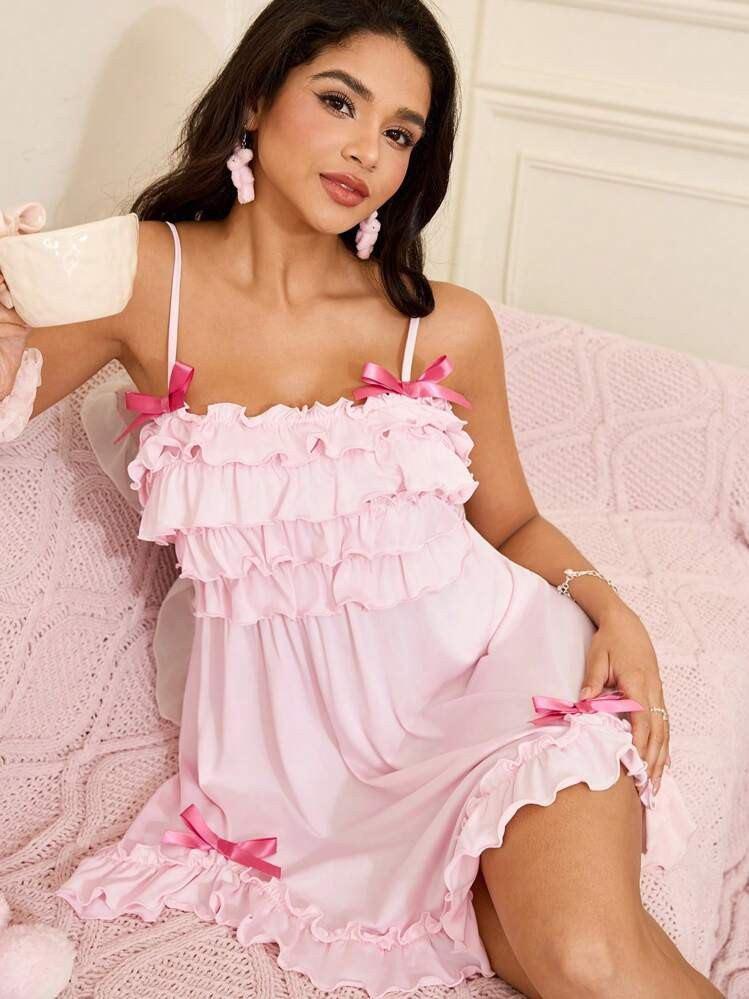 Babydoll lace bow | SHEIN