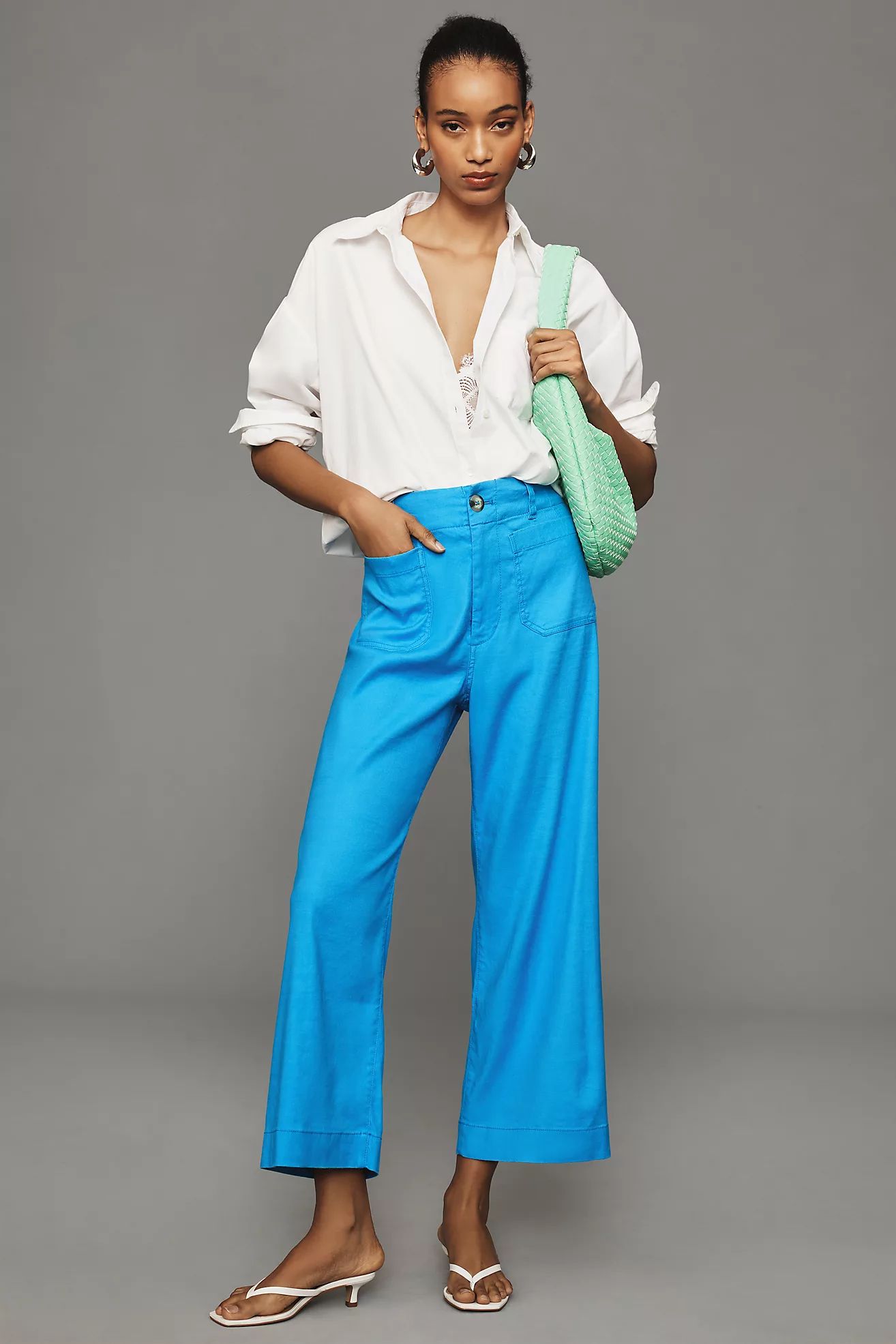 The Colette Cropped Wide-Leg Pants by Maeve: Linen Edition | Anthropologie (US)