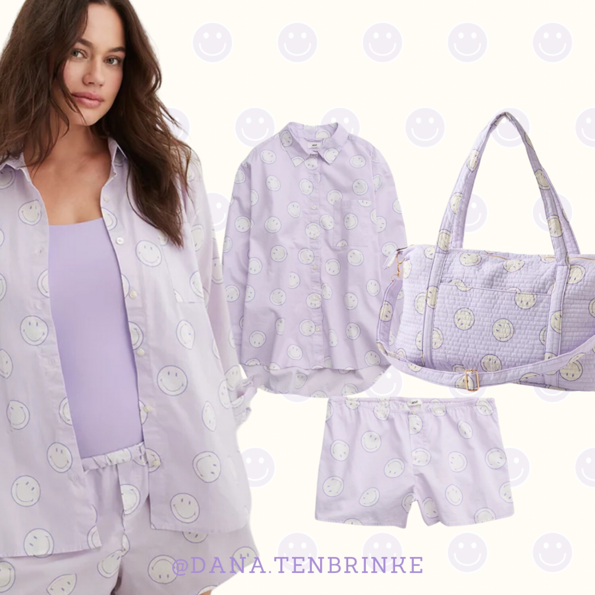 Smiley PJ set and matching duffle bag! 

#americaneagle #ae #aerie #pajamas #pj #travel #duffelbag #bags 

#LTKstyletip #LTKitbag #LTKfindsunder50
