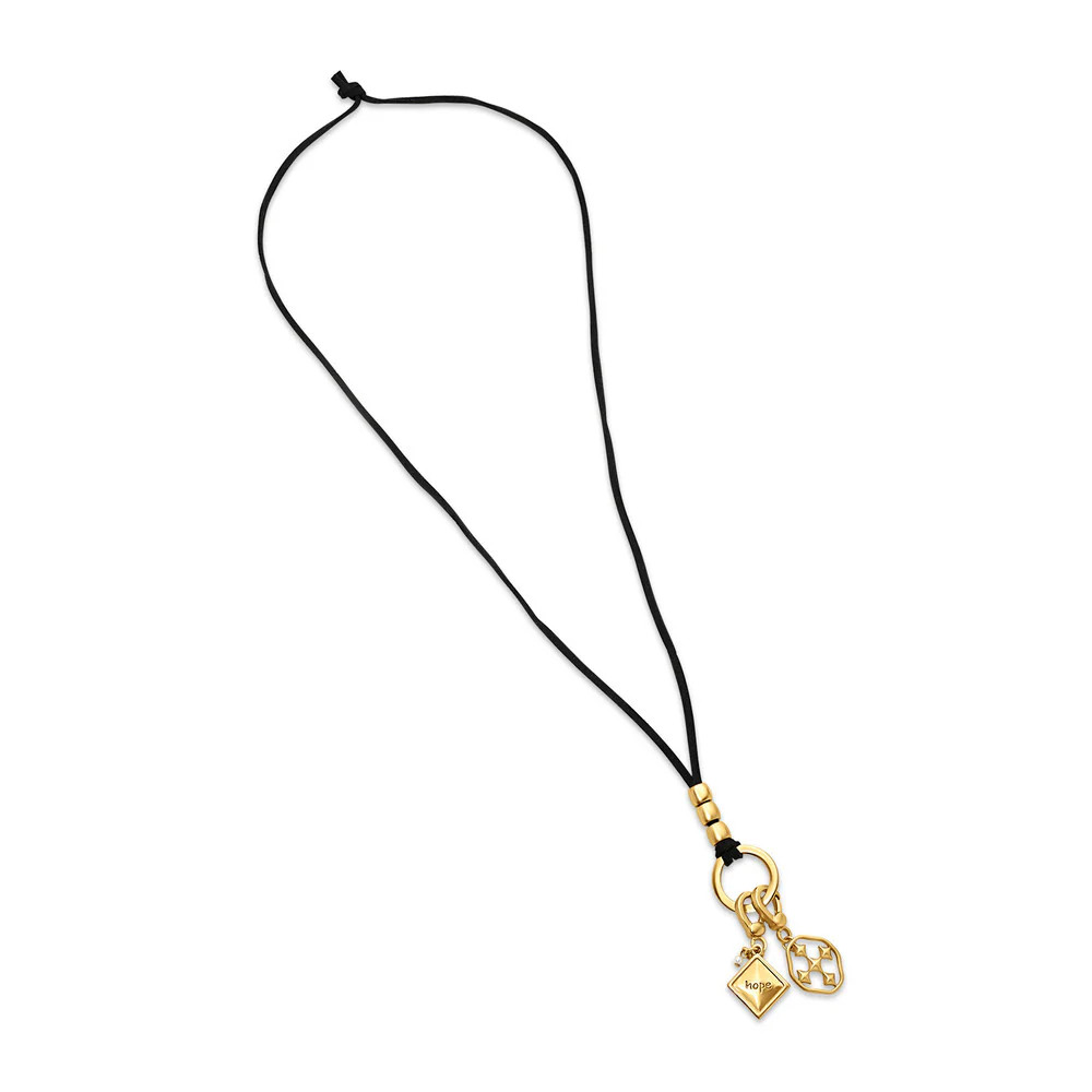 suede shield & charm lariat | Gracewear Collection