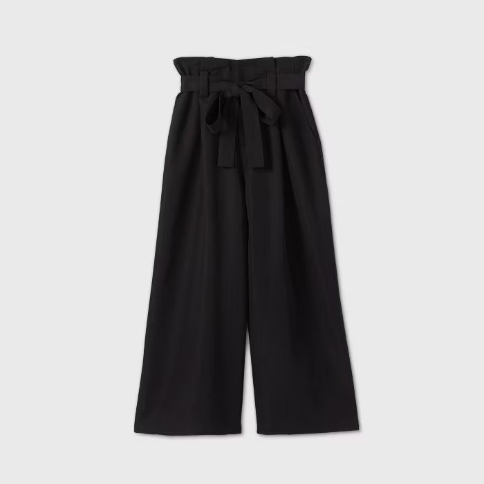 Women's High-Rise Tie Waist Cropped Wide Leg Pants - A New Day™ | Target