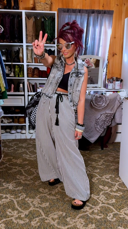 These pants again. 😏. But they’re sooo good! 
Denim vest is an oldie  (like 10yrs ago from Kmart 😂), but found/linked my exact vest on Poshmark. (Also linked similar options on Amazon) 
Pants - in a size S

#LTKootd #LTKPetite #LTKgrwm
