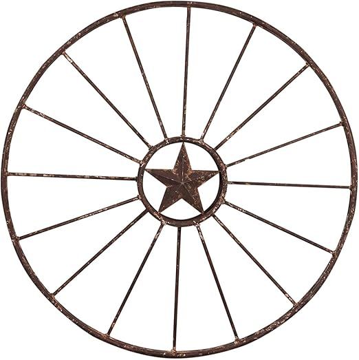 Creative Co-Op Wagon Wheel with Star Wall Décor | Amazon (US)