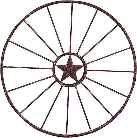 Creative Co-Op Wagon Wheel with Star Wall Décor | Amazon (US)