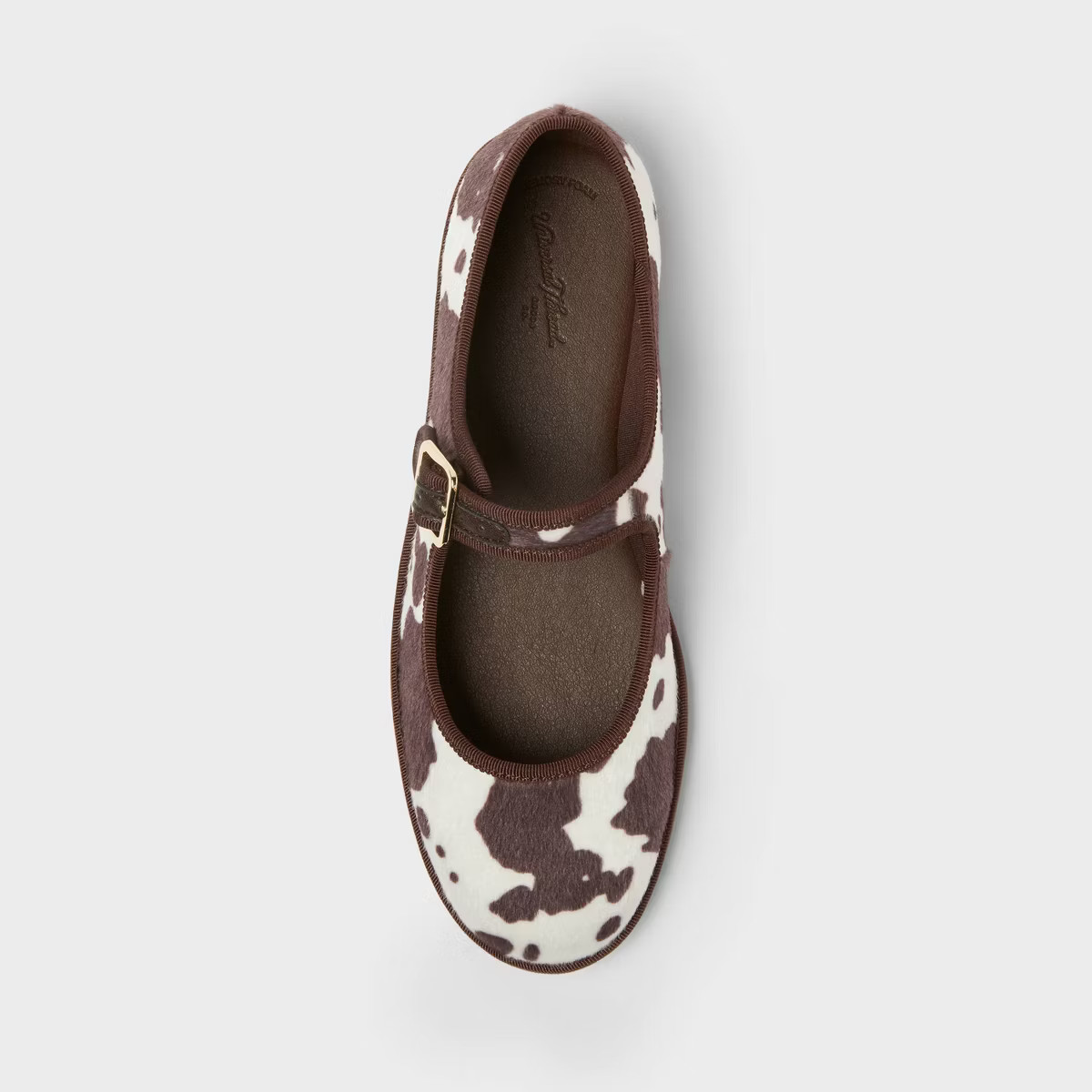 Women’s Halston Cow Print Mary Jane Flats with Memory Foam Insole – Universal Thread™ Brown | Target