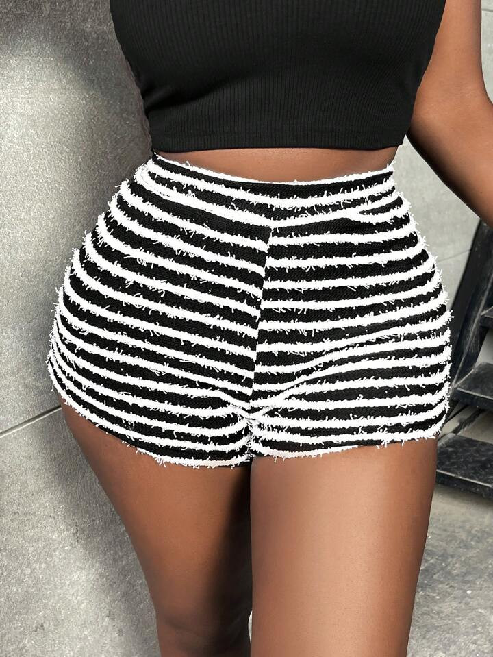 SHEIN Slayr Striped Print Shorts | SHEIN