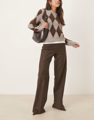 Mango Piper co-ord tailored trouser in brown | ASOS | ASOS (Global)