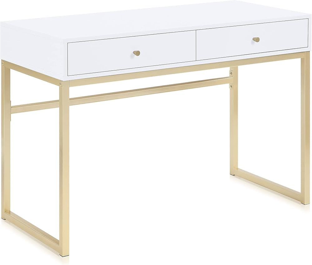 BELLEZE Modern 42 Inch Makeup Vanity Dressing Table or Home Office Computer Laptop Writing Desk w... | Amazon (US)