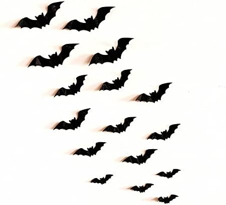 128PCS/4SIZE 3D Bats Sticker, Halloween Party Supplies Reusable Decorative Scary Wall Decal for H... | Amazon (US)