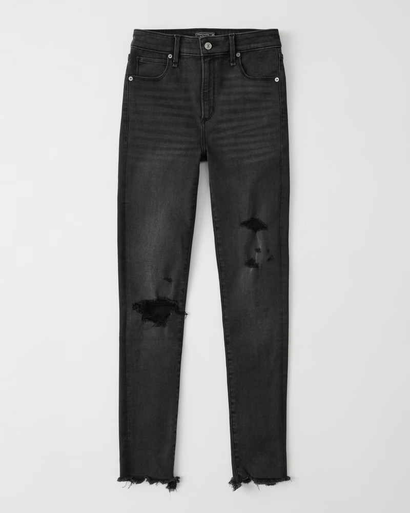 Ripped High Rise Super Skinny Jeans | Abercrombie & Fitch (US)