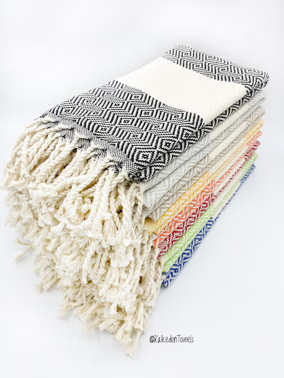 Set of 4 Turkish Hand Towels for Bathroom| Turkish Kitchen Towels| Soft Cotton Dish Towels| Tea T... | Etsy (US)