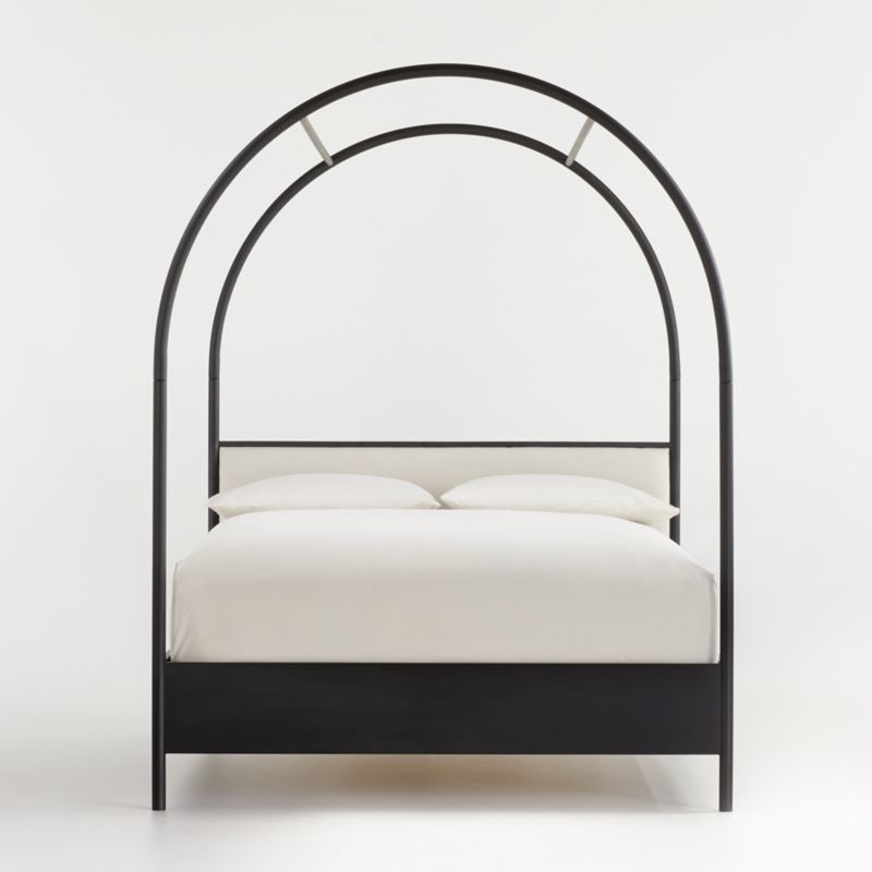 Canyon Queen Arched Canopy Bed with Upholstered Headboard + Reviews | Crate and Barrel | Crate & Barrel