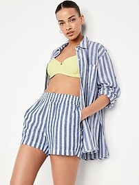 High-Waisted Linen-Blend Pull-On Shorts -- 3.5-inch inseam | Old Navy (US)