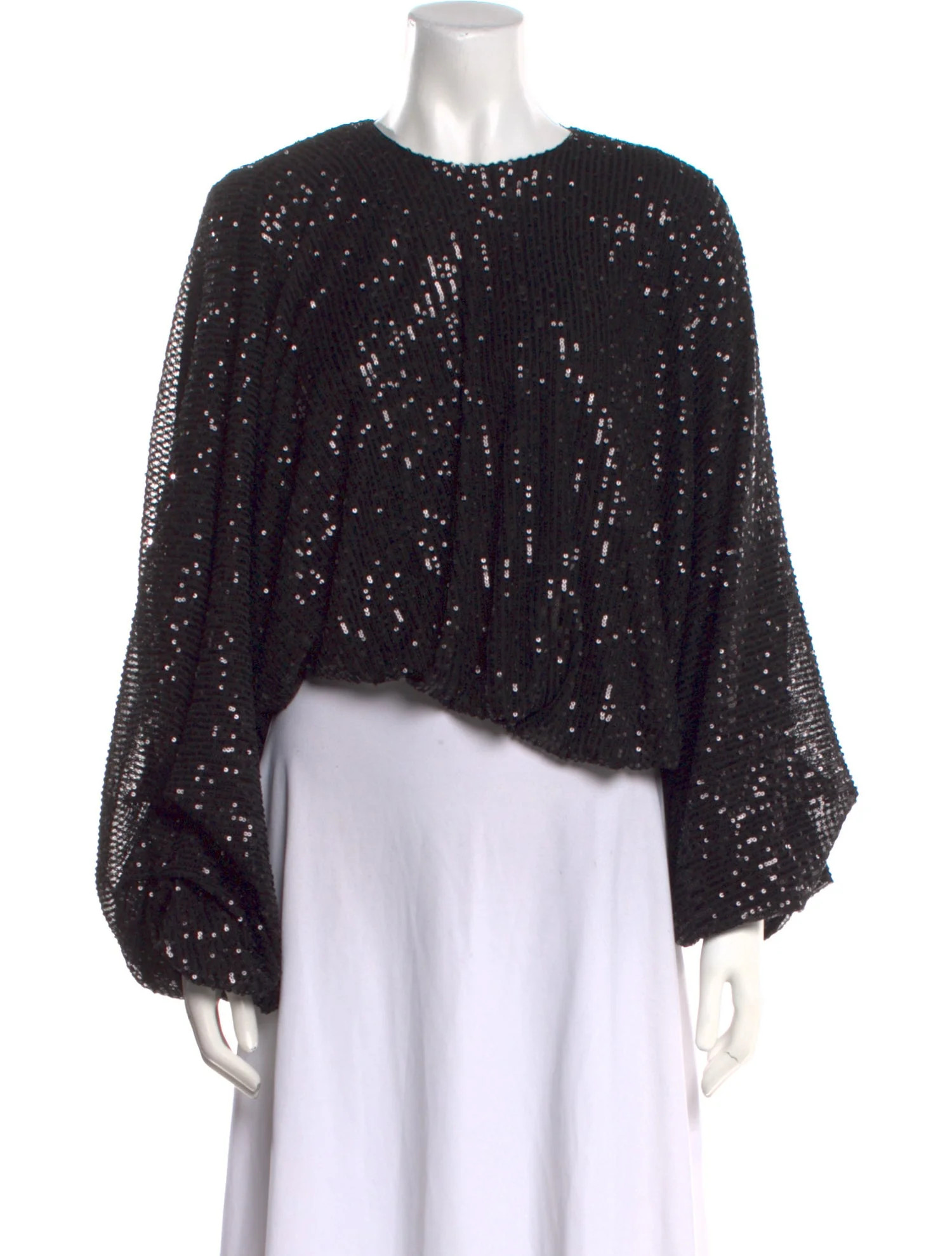 Nonchalant Crew Neck Long Sleeve Crop Top w/ Tags - Black Tops, Clothing - WNTON22078 | The RealR... | The RealReal