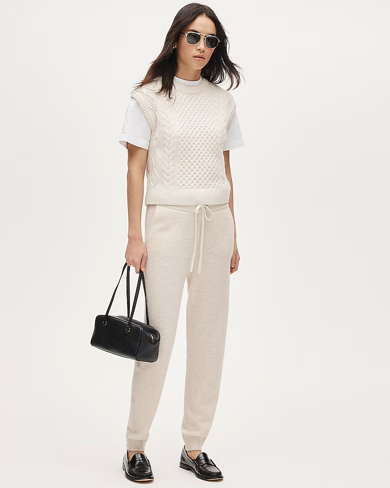 Cashmere waffle-knit jogger pant | J. Crew US