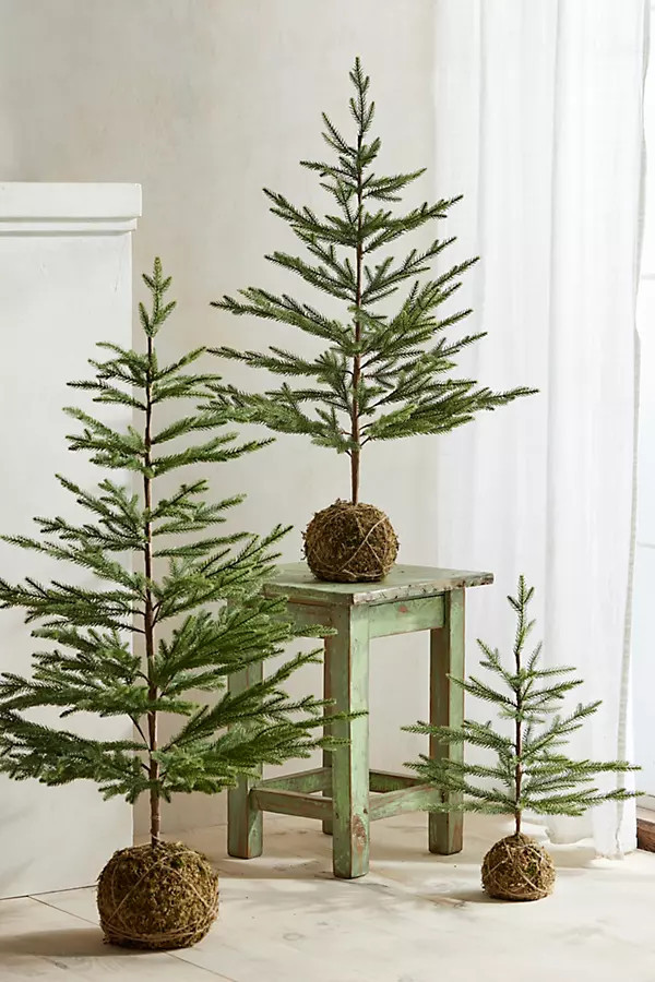 Moss Ball Mini Faux Fir Tree, Size: Small at Terrain | Terrain