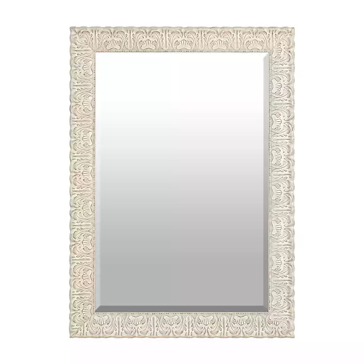 Ornate Ivory Framed Mirror, 30.5x42.5 in. | Kirkland's Home