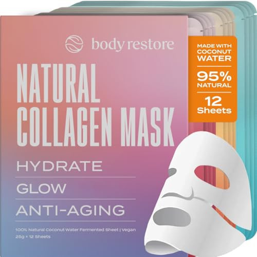 Body Restore Korean Bio-Cellulose Face Mask Variety Pack (12 Pack) – Hydrating, Brightening & Anti-Aging Sheet Masks with Hyaluronic Acid, Niacinamide, Centella – K-Beauty Facial Masks Skincare | Amazon (US)