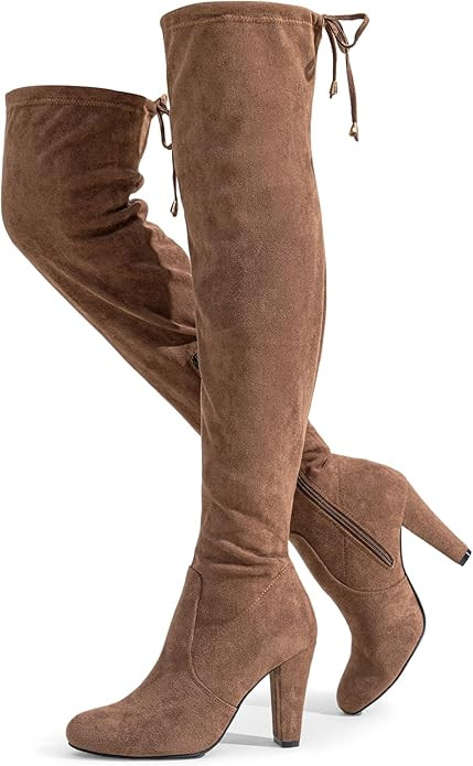 Vepose Women's Aria Thigh High Over The Knee Boots, Cute Suede Long Boots with High Heel and Inne... | Amazon (US)