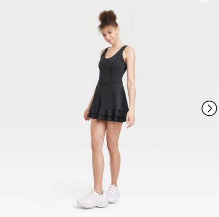 Target activewear dress, ruffle skirt, skort dress, athleisure wear, black dress, tennis 

#LTKSeasonal #LTKfit #LTKunder50