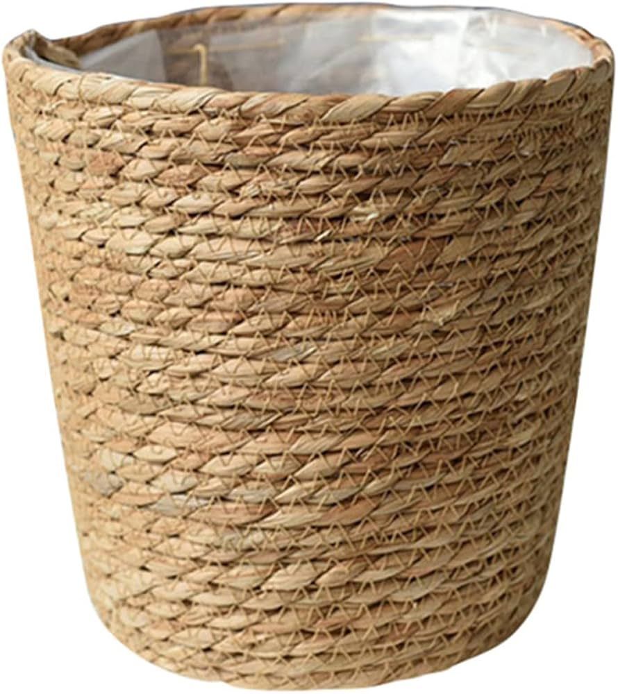 VOSAREA Outdoor Decor Seagrass Planter Basket Straw Plant Baskets Woven Wicker Flower Pot Contain... | Amazon (US)