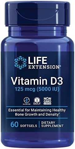 Life Extension Vitamin D3 125mcg (5000 IU) – Supports Bone & Immune Health, Anti-Aging & Longev... | Amazon (US)