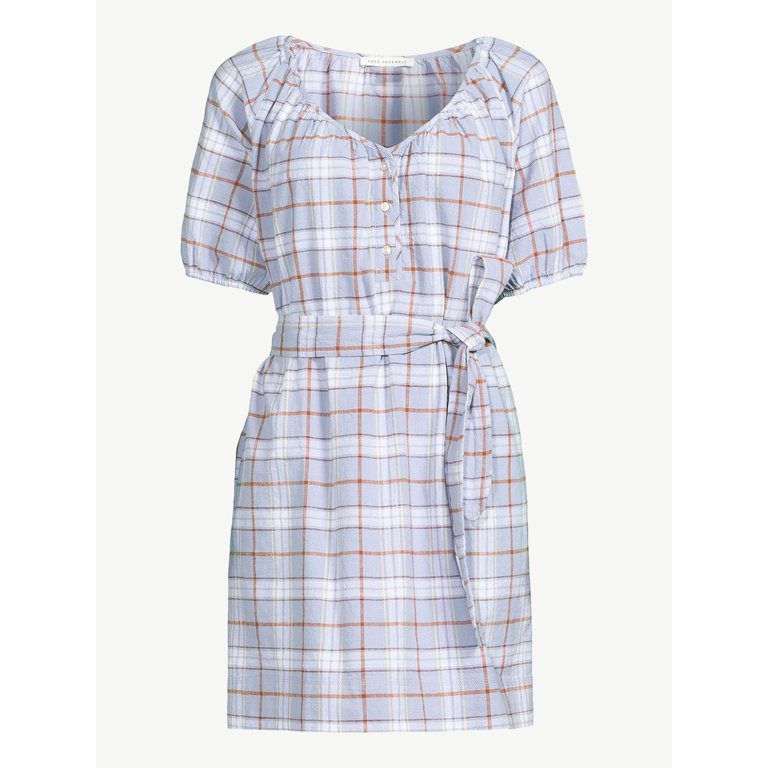 Free Assembly Women's Puff Sleeve Shirtdress | Walmart (US)