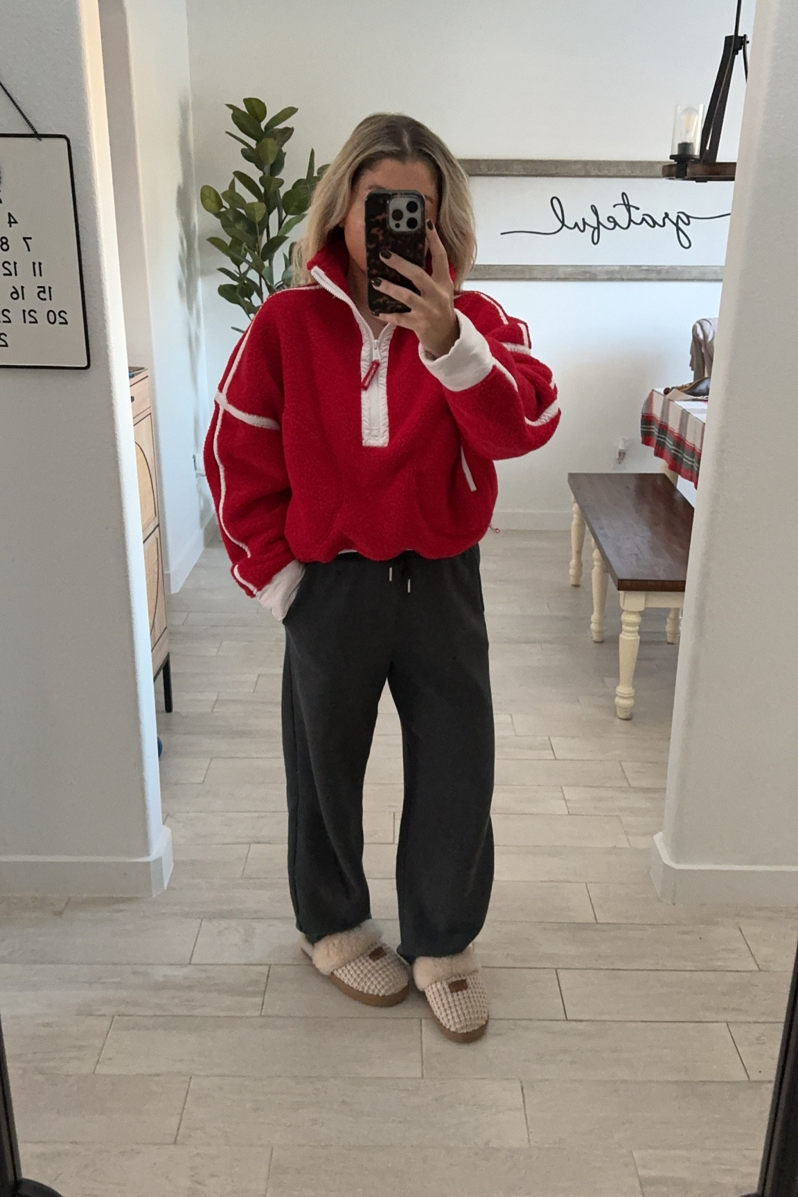 Comfy outfit 
Free people Fleece pullover xs
Barrel sweatpants small
Ugg slippers tts
Added the amazon one too! 

#LTKShoeCrush #LTKFindsUnder100