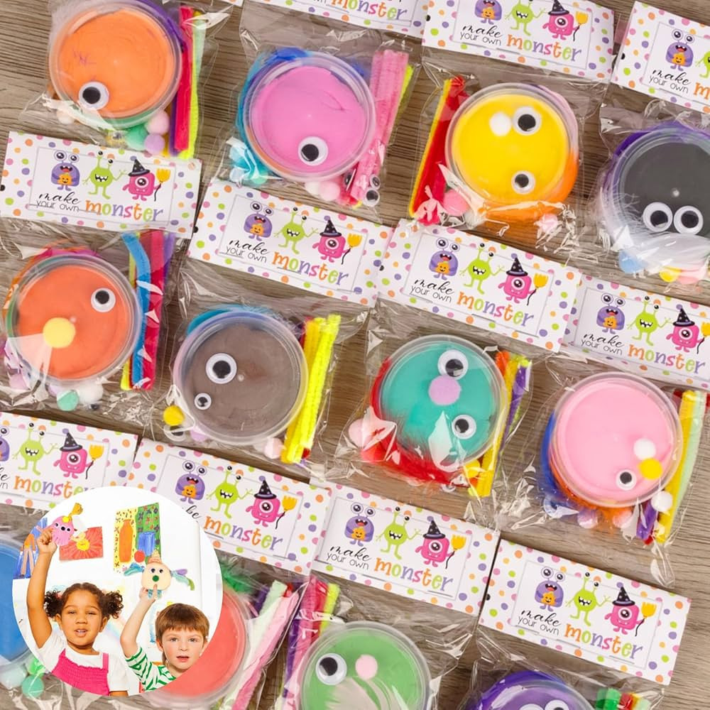 VENUSFIT Halloween Party Favors - 12 PCS Halloween Crafts DIY Monster Air Dry Clay Bulk - Classro... | Amazon (US)