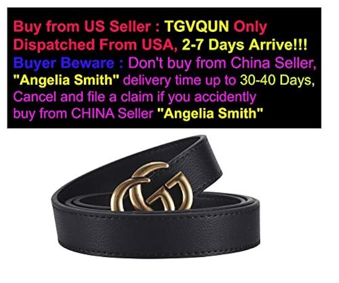 [TGVQUN] Luxury Designer GG Style Slim Thin Women Girl Fashion Belt [2.5CM Width] | Amazon (US)