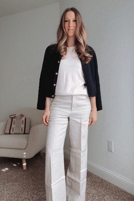 There’s nothing softer than a cashmere sweater tea! Layer with a lady jacket and linen pants for an amazing spring work outfit!

#LTKStyleTip #LTKWorkwear #LTKSeasonal