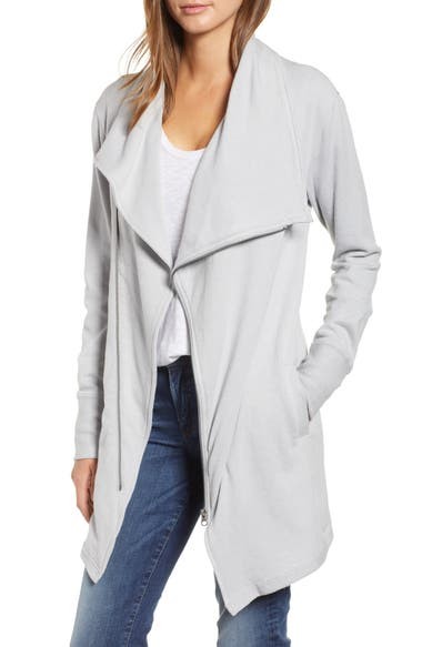Asymmetrical Drape Collar Terry Jacket | Nordstrom