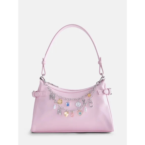 Madden NYC Women’s Shoulder Bag with Charm, Pink | Walmart (US)