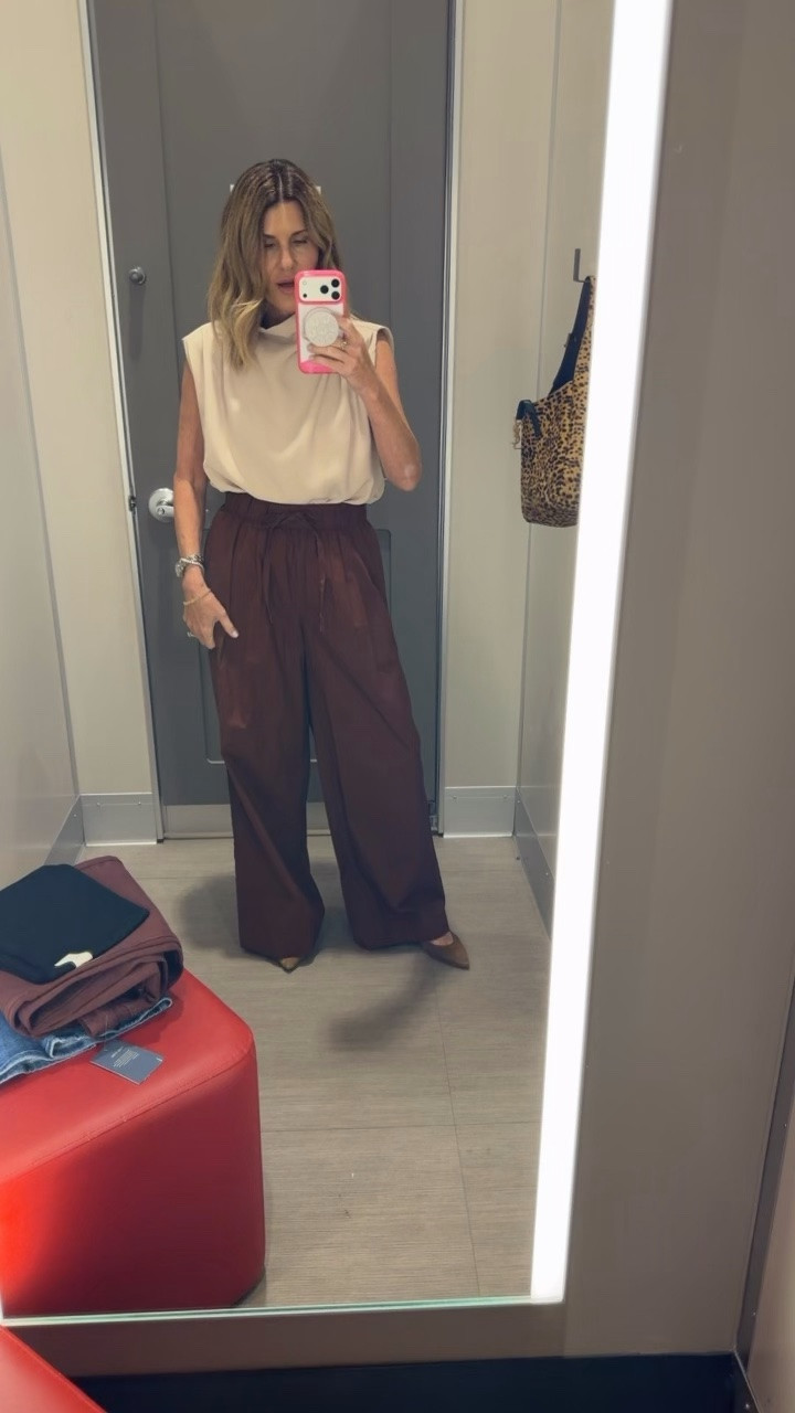 Available in brown or cream stripe. I’m in a small. These pullon pants are on clearance under &30

#LTKOver40