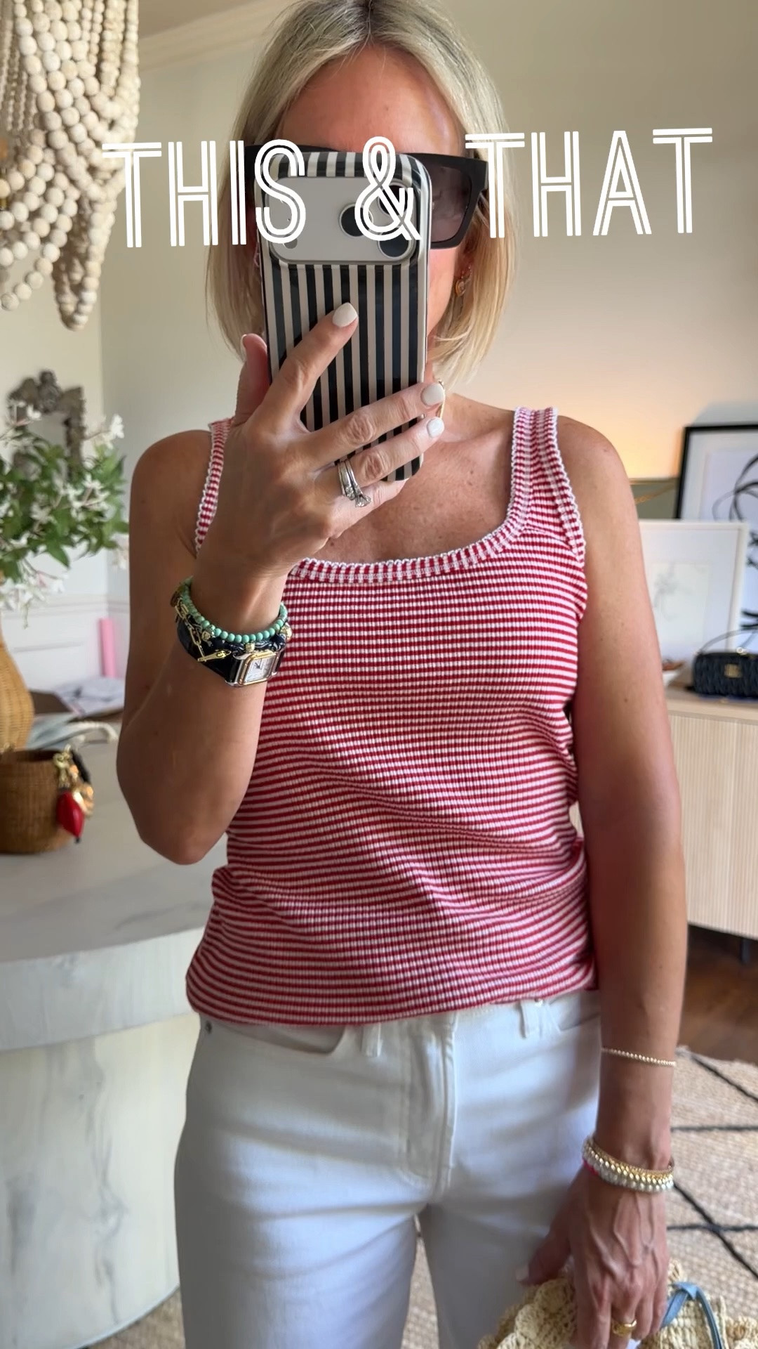 This tank from Target is really cute, but runs big!  I am in an xs and it’s prob a little big in the shoulders, but i love it enough to keep it!
white jeans
straw tote- 
4th of july style
red jelly flip flops

#LTKOver40 #LTKSaleAlert #LTKootd