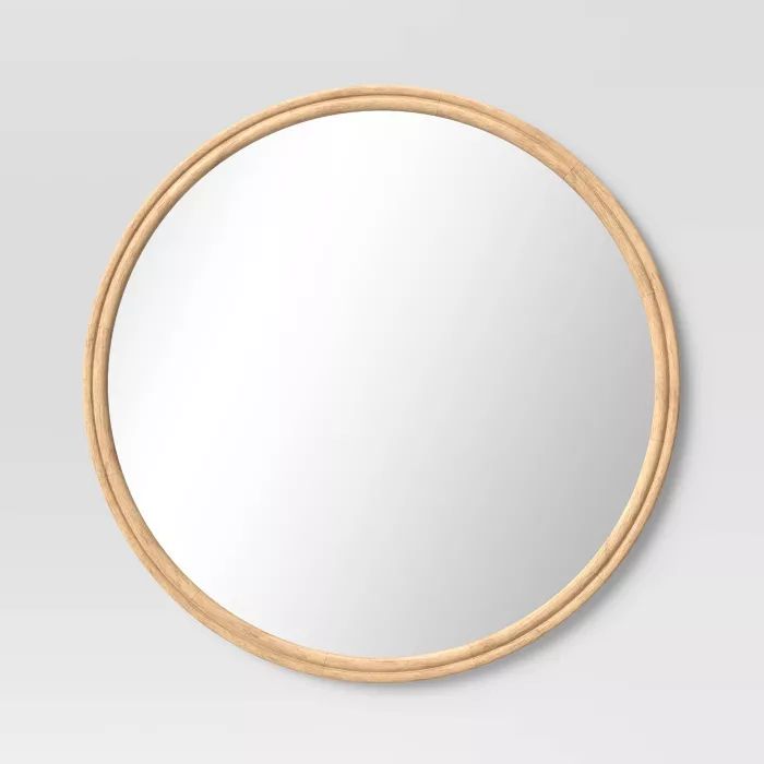 26" Round Wooden Mirror Natural Brown - Threshold™ | Target