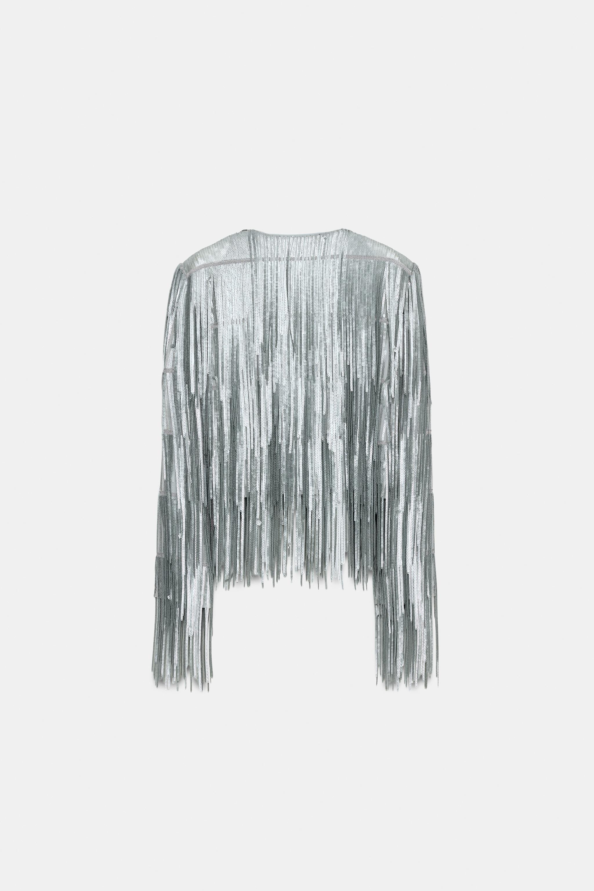 ZW COLLECTION FRINGED SEQUIN JACKET | Zara US