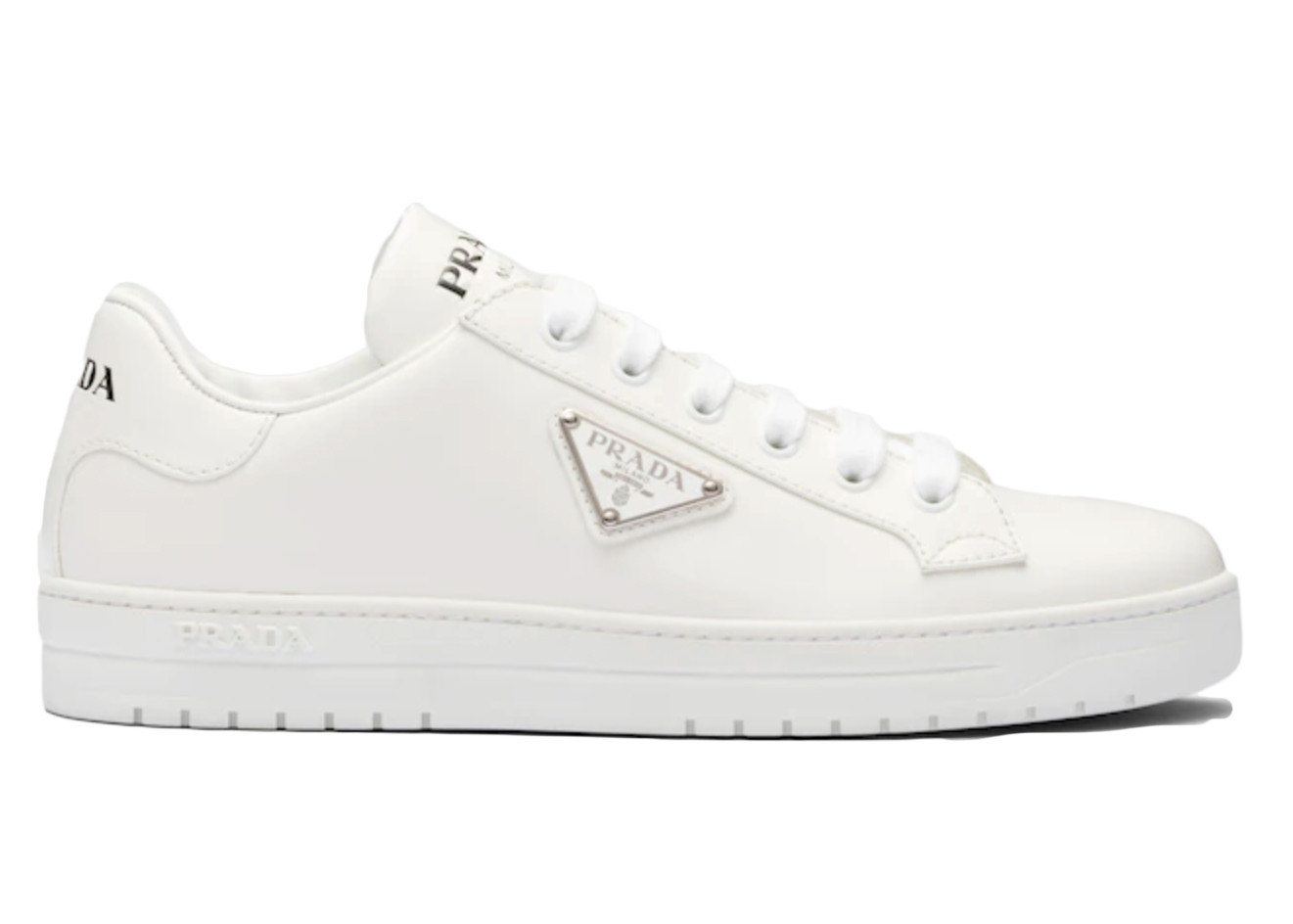 Prada Downtown Low Top Sneakers Leather White Silver (Women's) | StockX