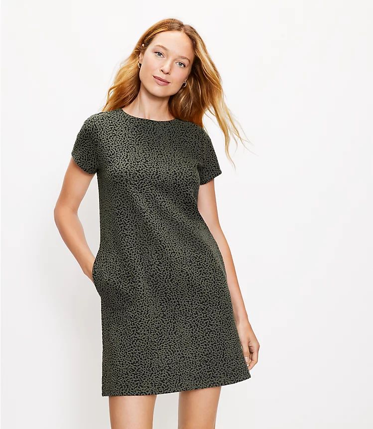Leopard Print Sweatshirt Pocket Dress | LOFT